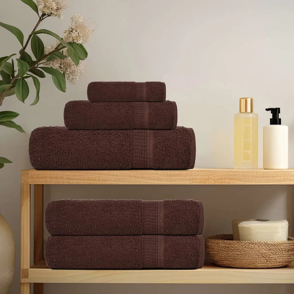 vidaXL Asciugamani 4 pz Marrone 100x200 cm 360 g/m² 100% Cotone