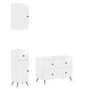 Set di armadietti da bagno in 3 pezzi BREDA Bianco Lucido 3417805
