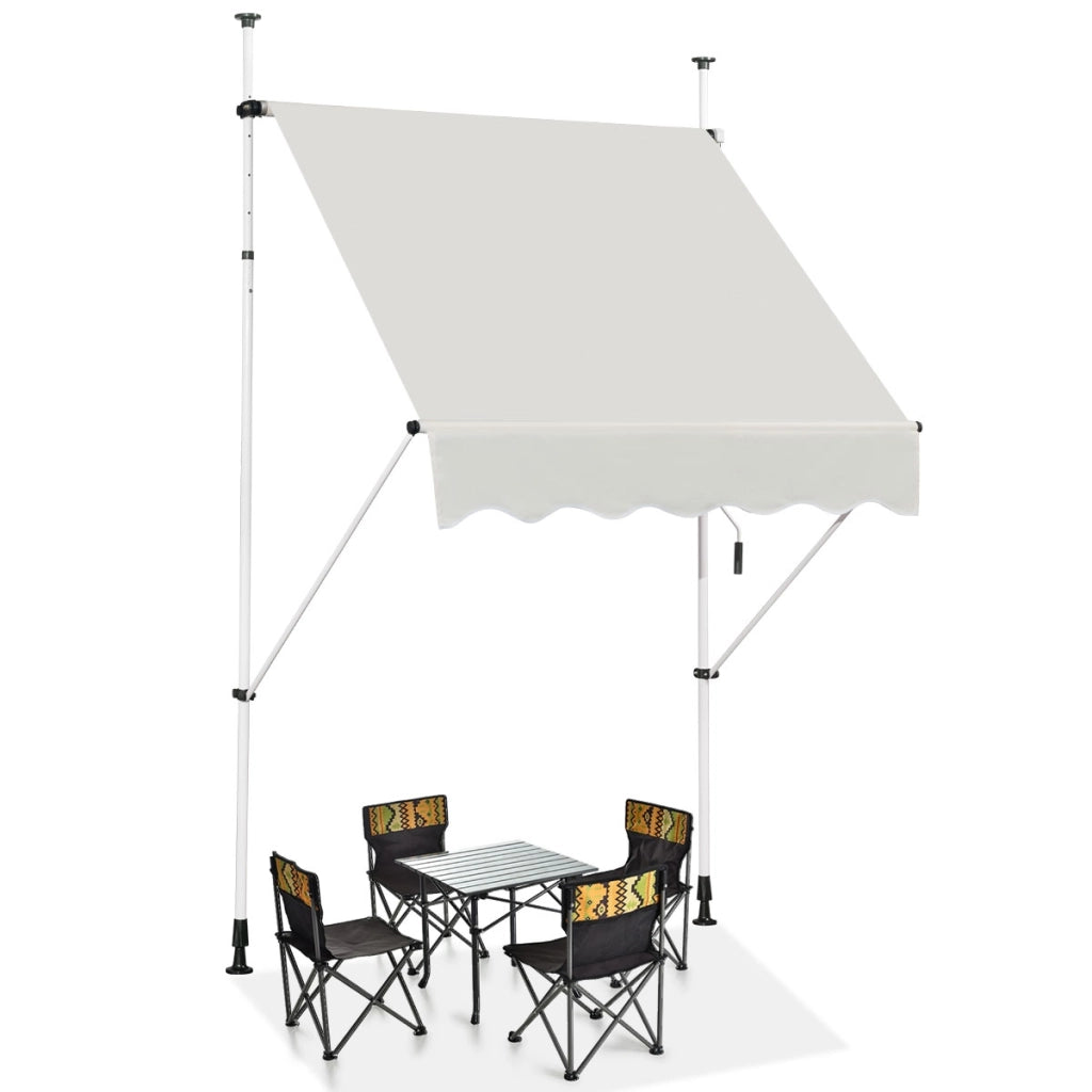 Tenda da sole telescopica e retrattile, Tenda parasole resistente ai raggi UV impermeabile 150x120cm Beige-Tende parasole