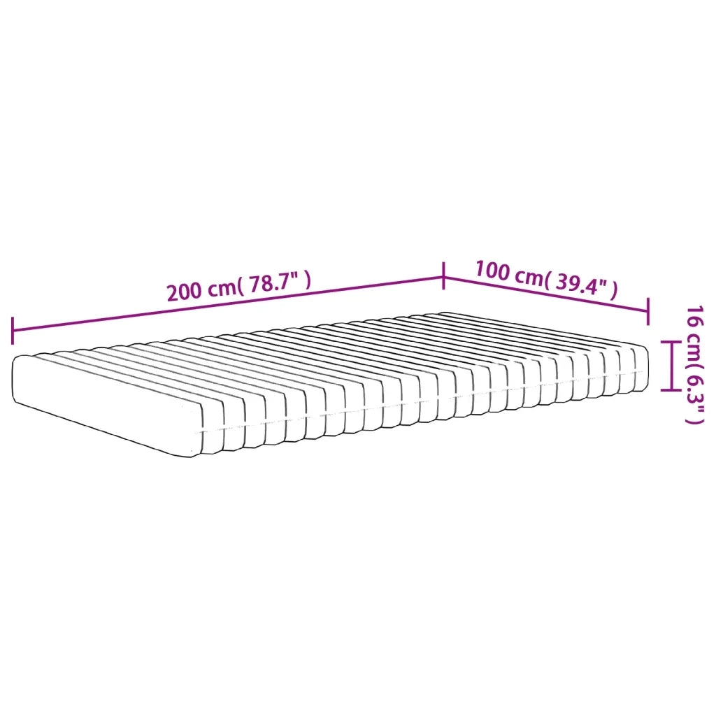 Materasso in Schiuma Mediamente Morbido-Materasso per Letto 100x200 cm 654740