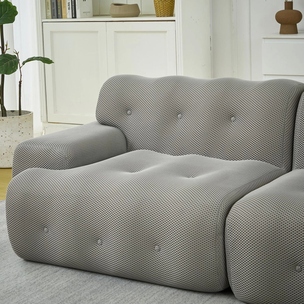 Divano 2 Posti Cloud con Braccioli Larghi ¨C Xylo ¨C Grigio, Tessuto, Design Moderno