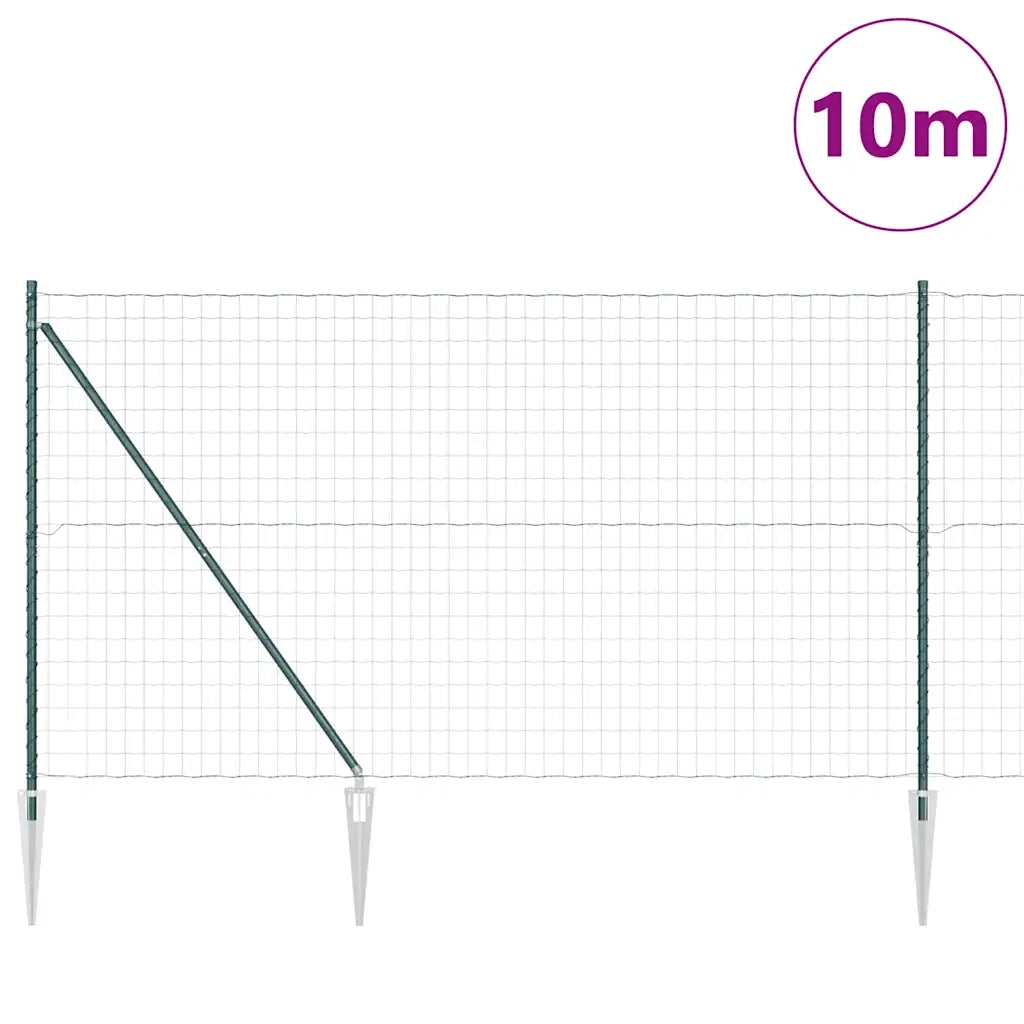 Recinzione da Giardino | Recinzione con Posto Verde 1,5 x 10 m Acciaio