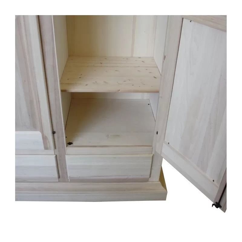 armadio classico 3 porte 3 cassetti legno grezzo 182x61x221 (611) - Mobili 2G