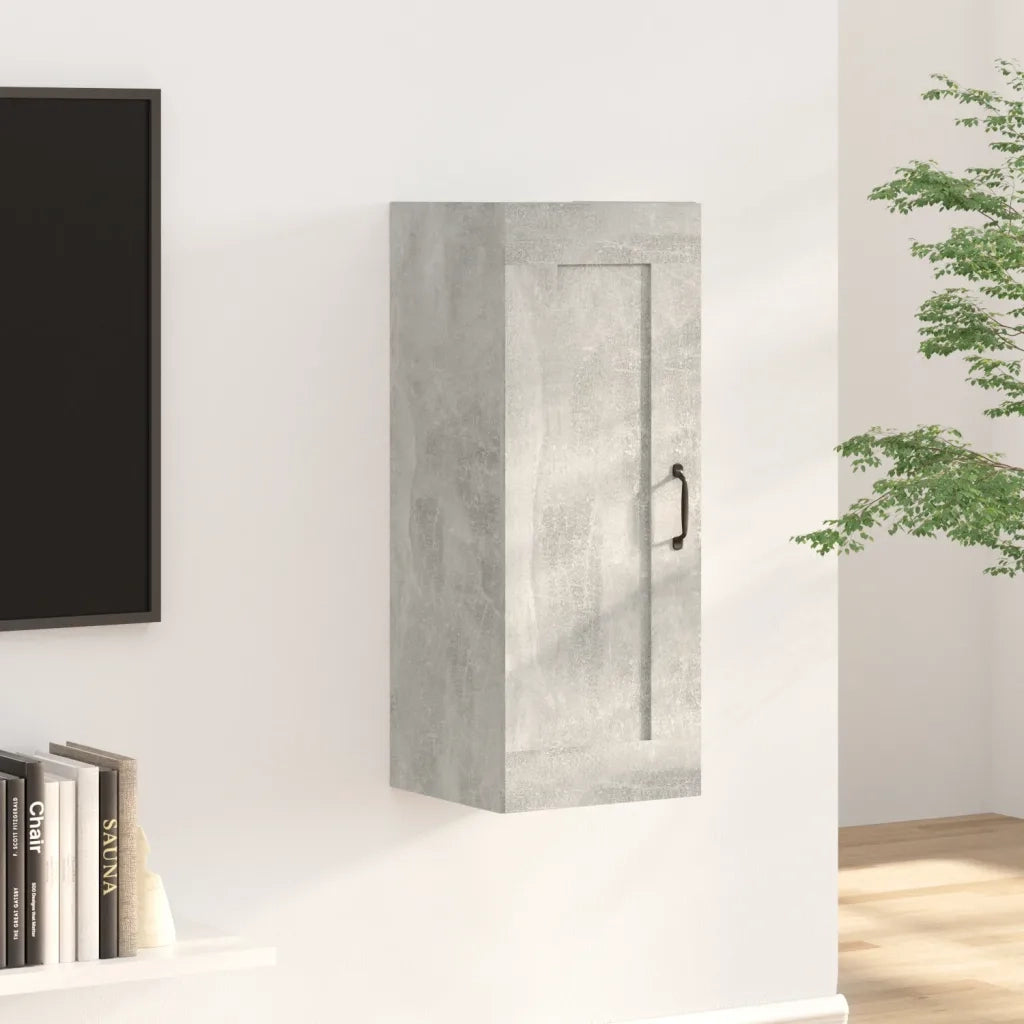 Armadietto a Muro Grigio Cemento 35x34x90 cm Legno Multistrato 812478