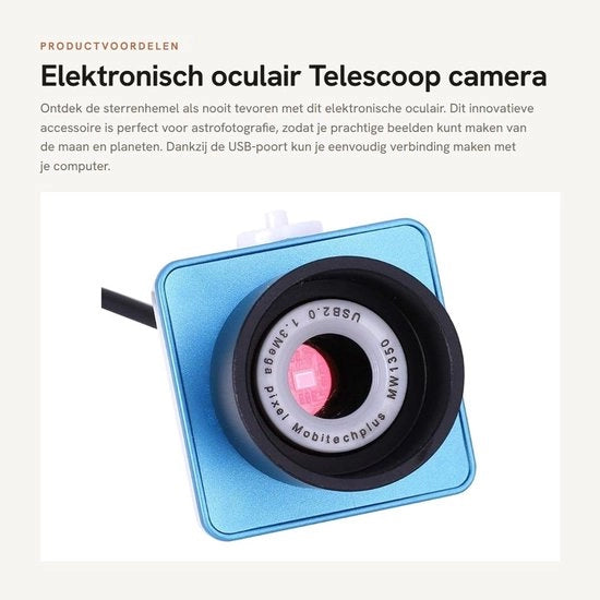 Oculare elettronico per telescopio - USB - Blu - Astrofotografia - Adatto per registrazioni lunari e planetarie - 1,25 pollici