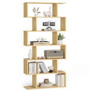 Libreria moderna a 6 ripiani divisorio per soggiorno camera da letto ufficio beige 12_0004221