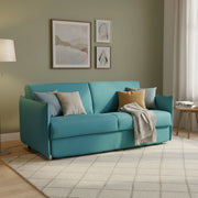 Trissino, Divano Letto 2 Posti Sfoderabile Made in Italy, 180x95 cm Azzurro