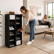 Shoe Rack, Black, 54x34x100.5 Cm, Wood-based Material