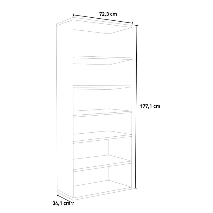 Libreria 6 Ripiani 72,3x34,1x177,1 cm in Truciolare Nobilitato Bianca