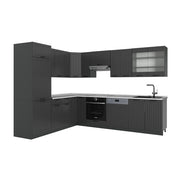 Cucina angolare completa Fame-Line Grigio scuro/Antracite 287 x 60 cm, PL Marmo Vicco