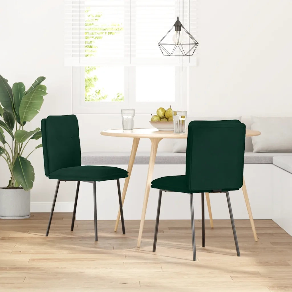 Sedie da Pranzo 2 pz Verde Scuro in Velluto 4101311