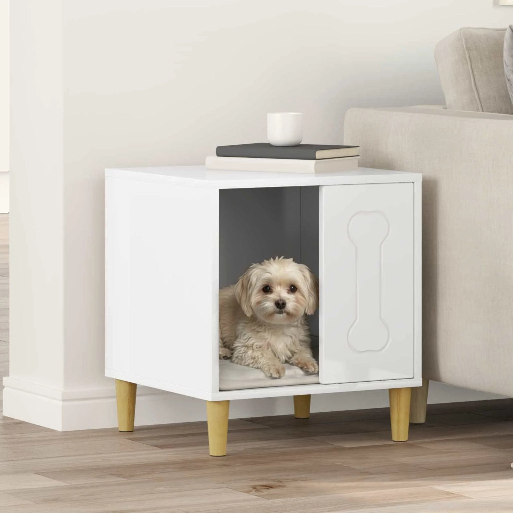 Cuccia per cani Bianco Lucido 44 x 42 x 49 cm Legno multistrato