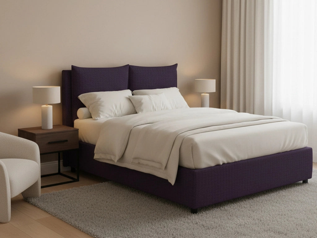Falmouth, Letto Piazza e Mezza Sfoderabile Made in Italy, Viola
