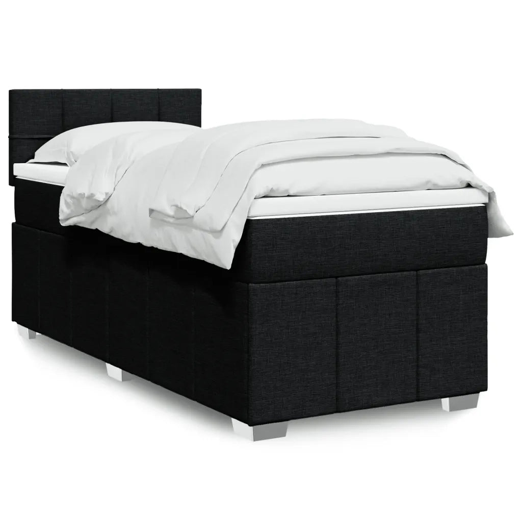 Giroletto a Molle con Materasso Nero 80x200 cm inTessuto