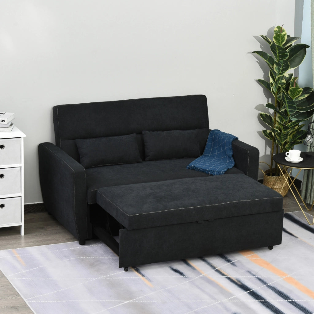 Divano letto 2 posti imbottito regolabile ¨C zephmum ¨C nero similpelle