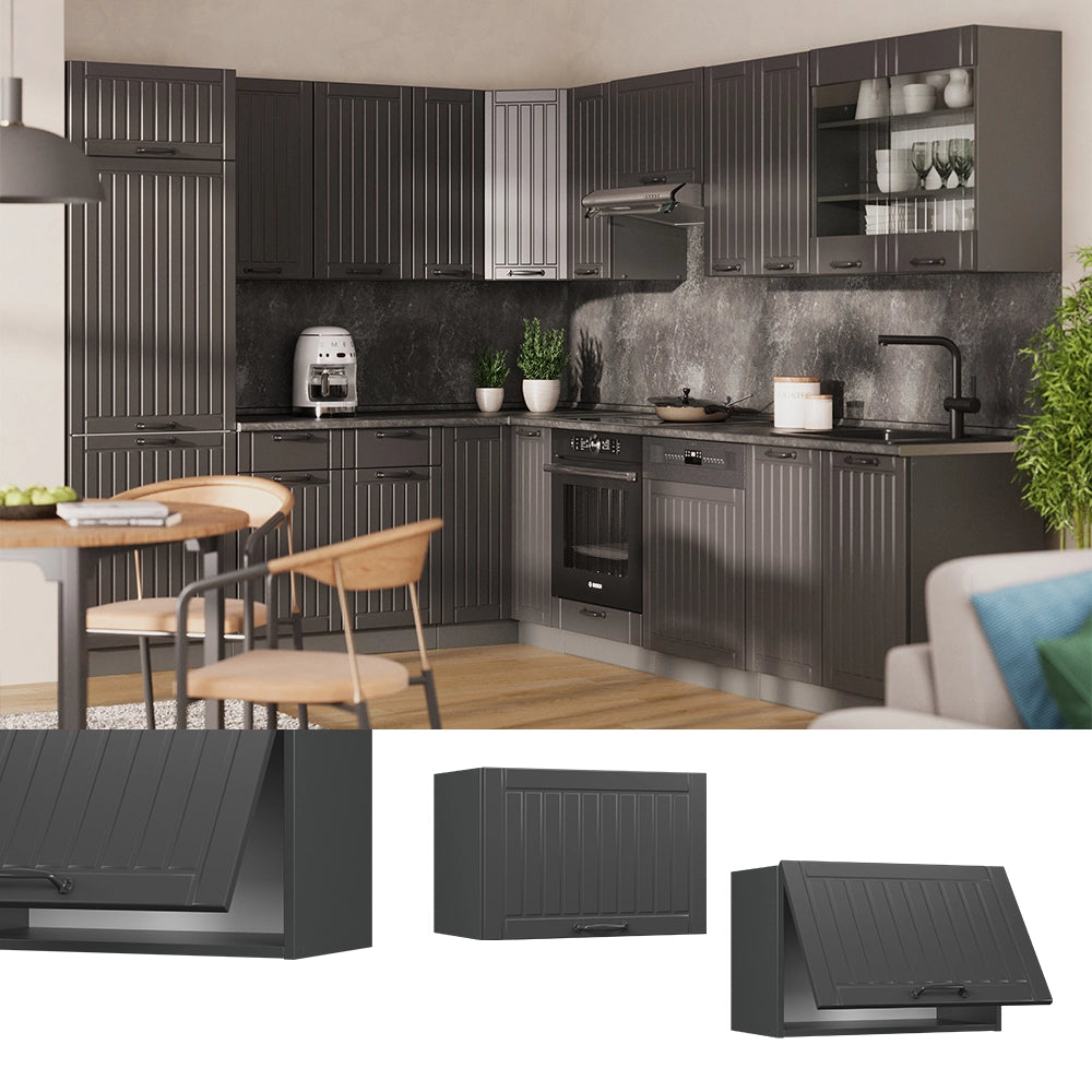 Vicco Pensile da cucina Grigio scuro 60 cm Piatto