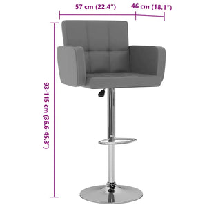 Sgabelli da Bar 2 pz Grigi in Similpelle  cod mxl 54921