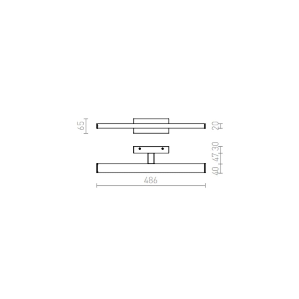 Faretto applique PANON LONG da parete cromo 230V LED 12W IP44 3000K