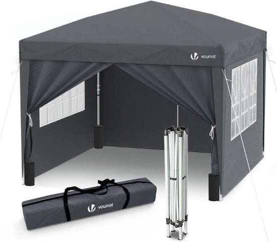 Tenda di Festa Deluxe - 3x3m - ripiegabile - impermeabile - con pareti laterali