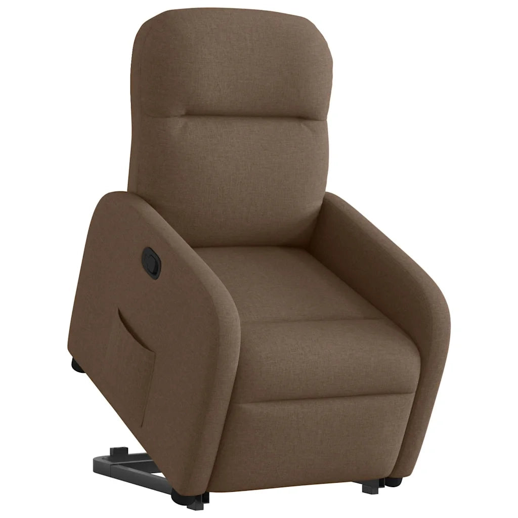 Poltrona Alzapersona Reclinabile Marrone in Tessuto 3302976