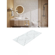 Trade Shop - Pannello Effetto Marmo Bianco 900x450 Mm Rivestimento Parete Bagno Moderno -
