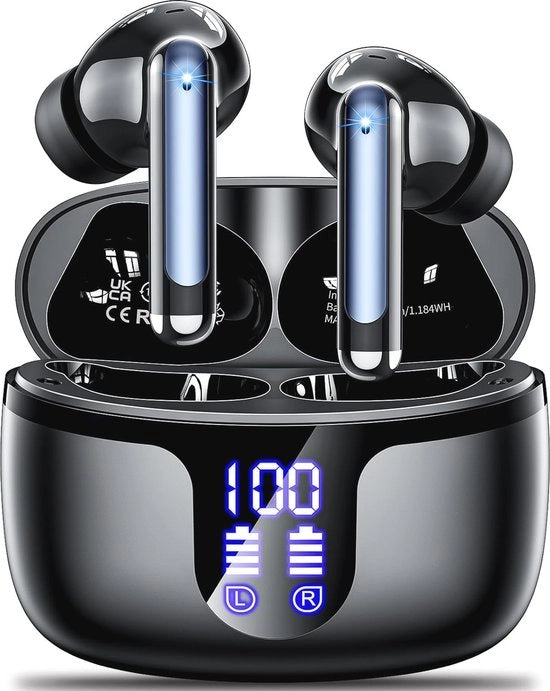 Orecchini in cuffia wireless con Bluetooth 5.3 e riduzione del rumore ENC per un suono chiaro