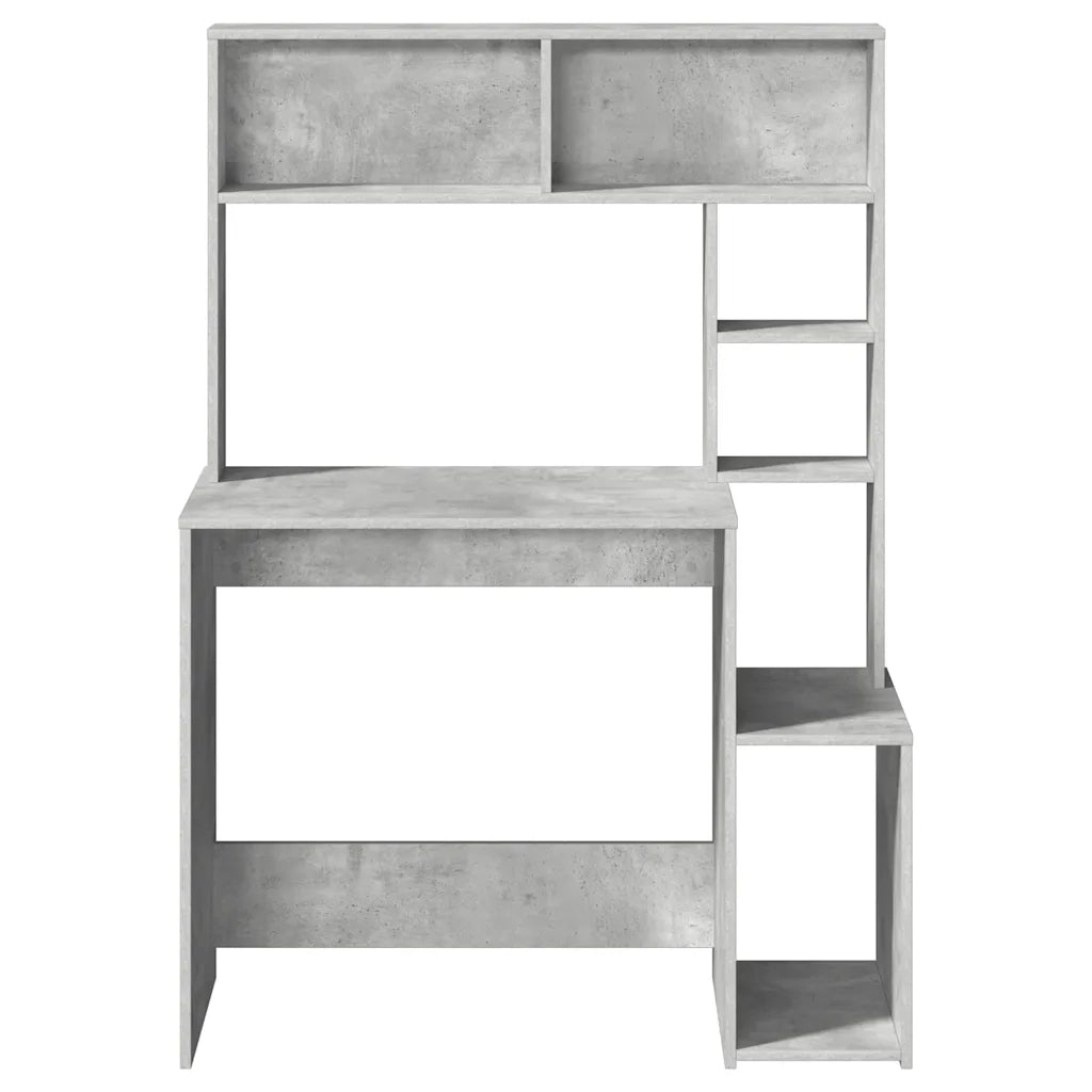Scrivania Mensole Grigio Cemento 100x45x140cm Legno Multistrato 860439