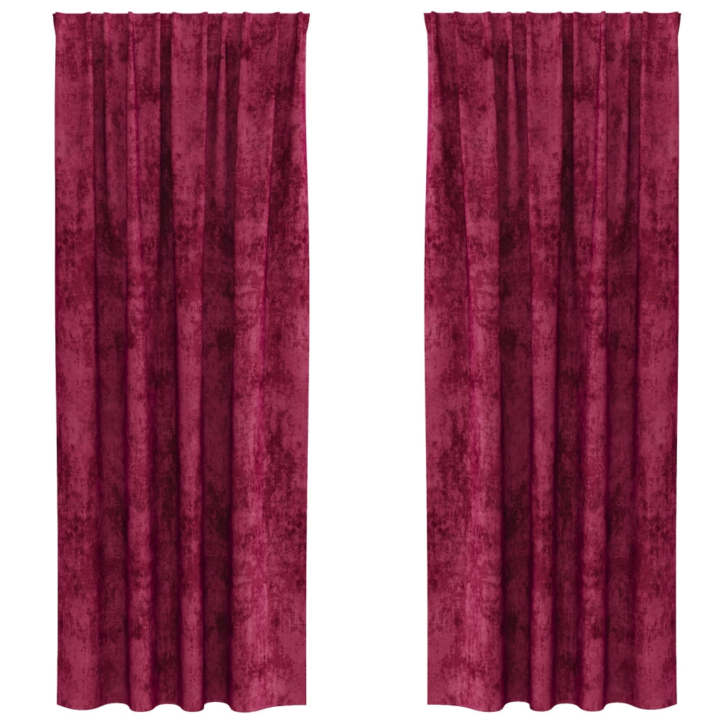 Tende 2 pezzi con occhielli rosso vino 225x140 cm