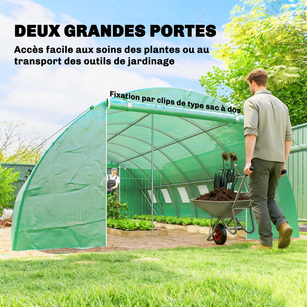 Serra Tunnel da Giardino ¨C Xylo ¨C Struttura Acciaio Galvanizzato 395x595x199cm Verde