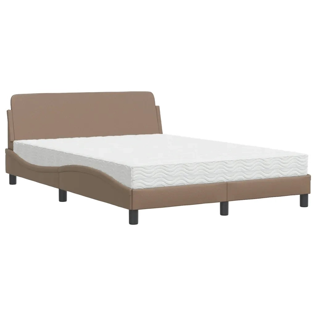 Letto con Materasso Dover Cappuccino 140x200cm Similpelle