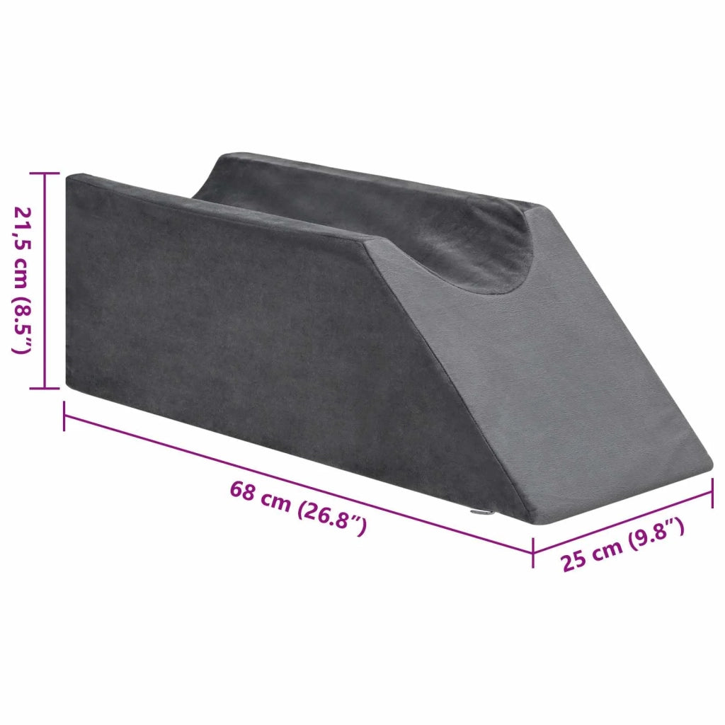 Cuscino per Gambe Grigio 68 x 25 x 21,5 cm Schiuma PU 42020193