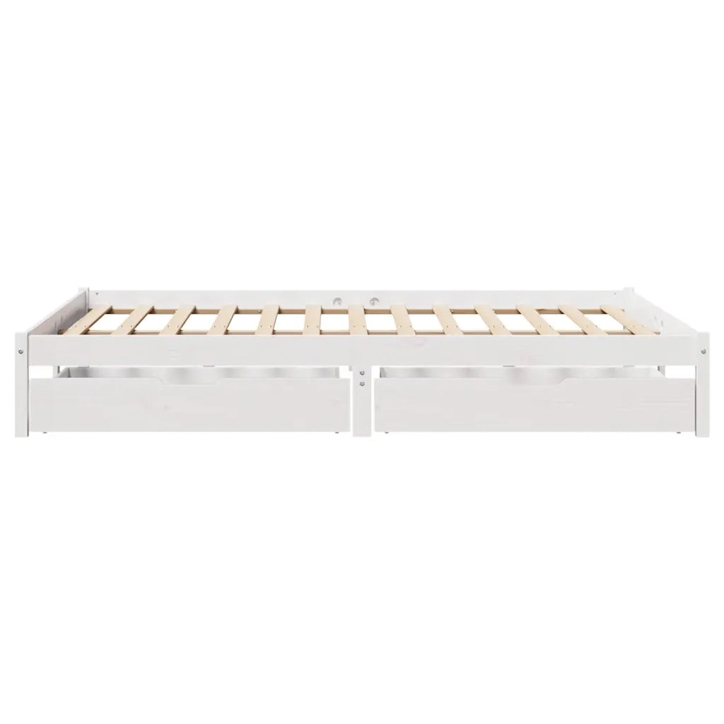Letto senza Materasso Bianco 150x200 cm Legno Massello di Pino 3301439