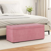 Pouf Rosa 101 x 41 x 40 cm Velluto e Legno Ingegnerizzato