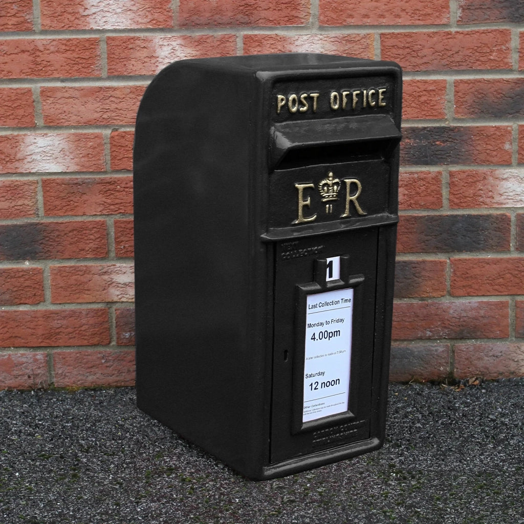 Cassetta Postale per le Lettere in Stile Britannico Inglese in Ghisa da Esterno Bocchetta Lettere Standard UK - Nero