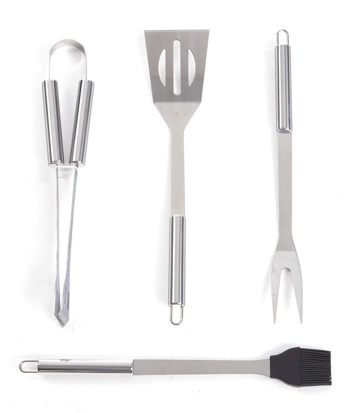 Set 4 Utensili Accessori per Barbecue con Valigetta