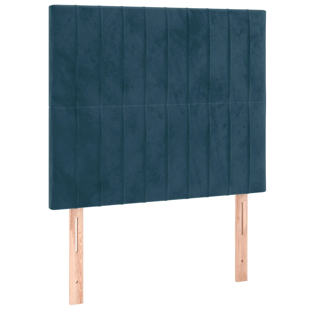 Giroletto a Molle con Materasso Blu Scuro 90x190 cm in Velluto