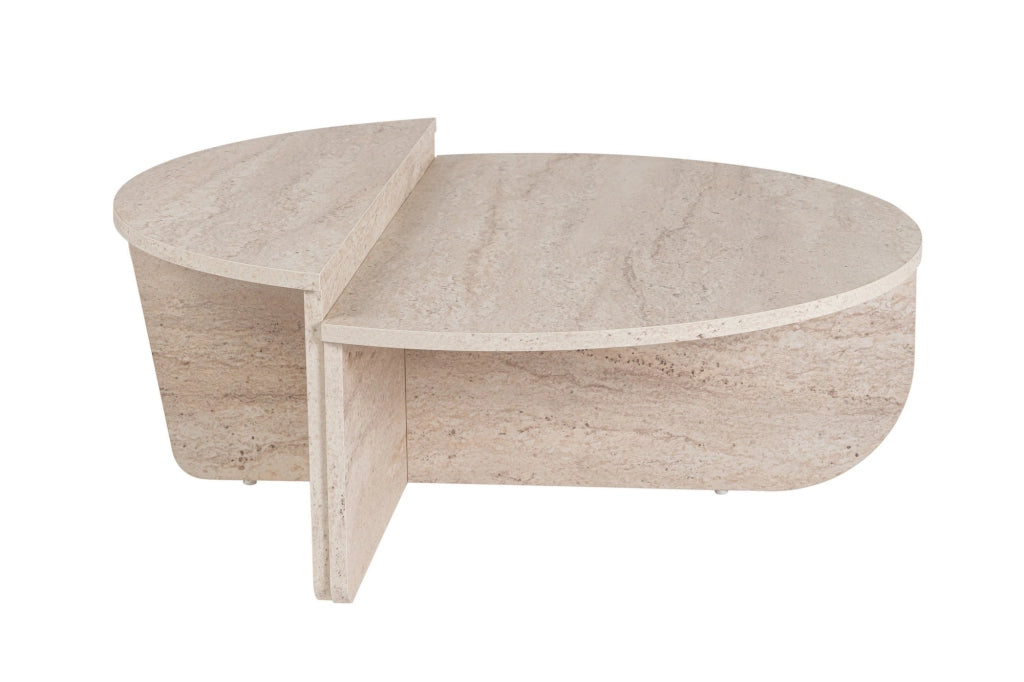 Tavolino da caffè in legno "Orion" - 90 x 60 x 30 cm - Travertino