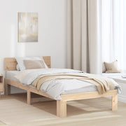 Struttura del letto con testiera 80x200 cm in legno massello di pino