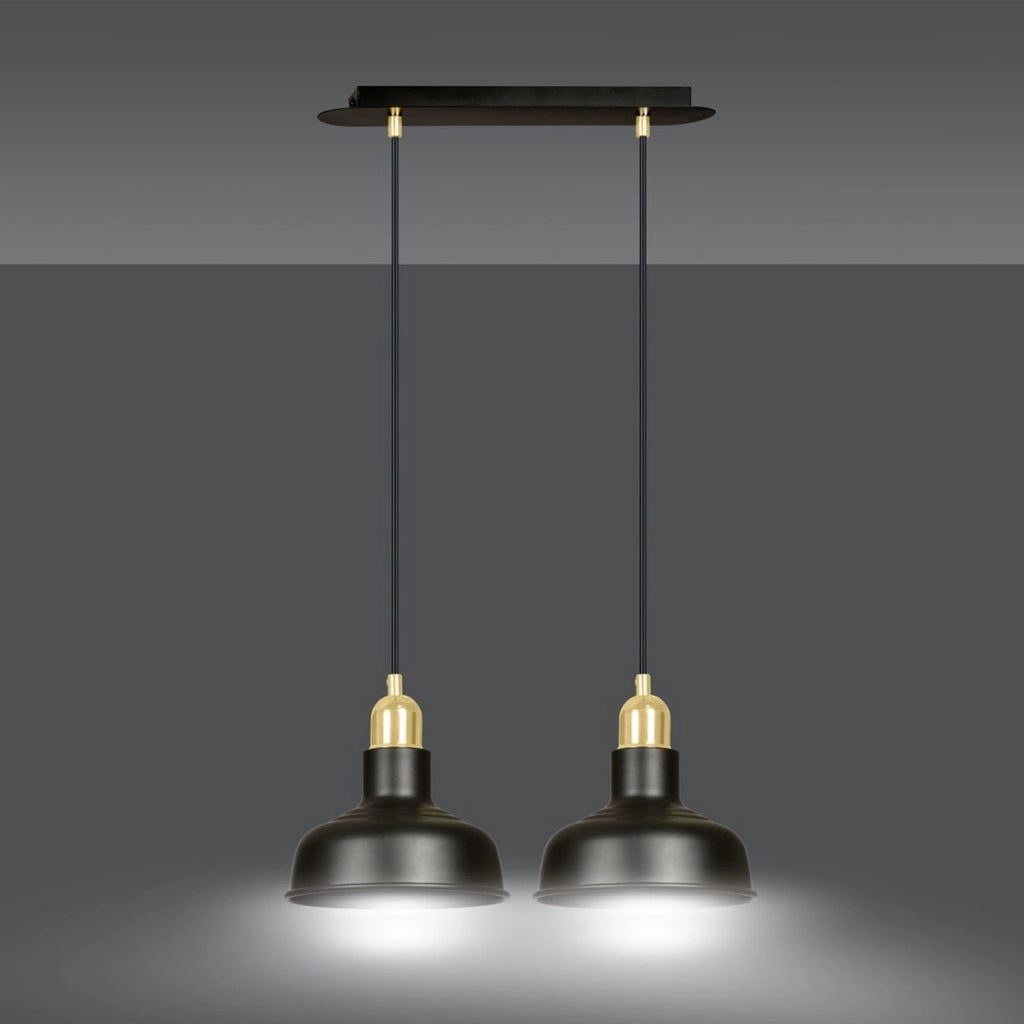 Lampada a sospensione IBOR in acciaio nero opaco