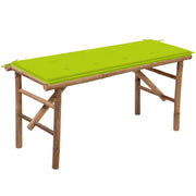 Panca da Giardino Pieghevole con Cuscino 118 cm in BambÃ¹cod mxl 72511