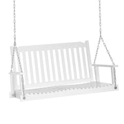 Giardino in legno massiccio per 2 persone Terrazza a Dondola 117×69×60cm Bianco