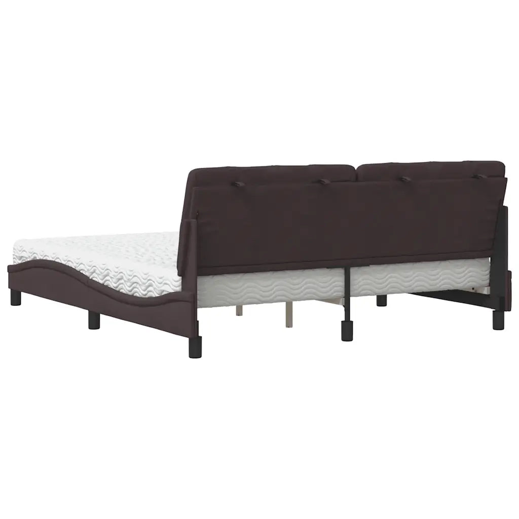 Letto con Materasso Marrone Scuro 180x200cm Tessuto 3310758