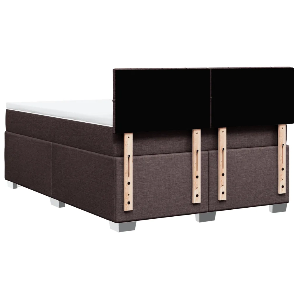 Giroletto a Molle con Materasso Marrone Scuro 160x200cm Tessuto 3285942