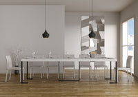 Consolle Allungabile 90-300x40x77 cm in Nobilitato Bianco