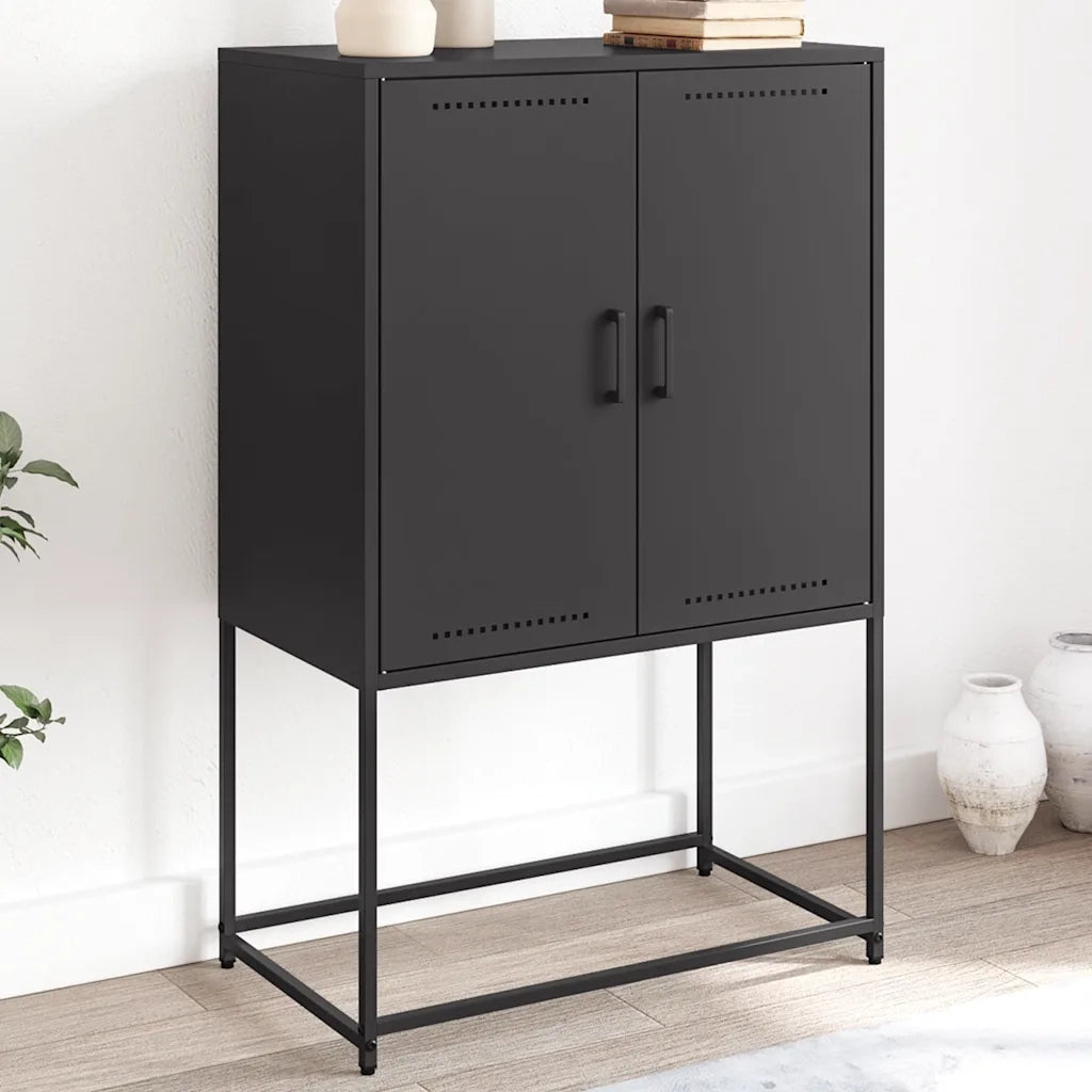 Credenza Nera 68,5x38,5x107 cm in Acciaio 846506