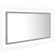 Specchio da Bagno | Specchio decorativo a LED Grigio 90x8,5x37 cm in Acrilico