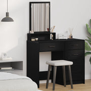 Tavolo da trucco  con cassetti, Nero Rovere, 50x41x140 cm