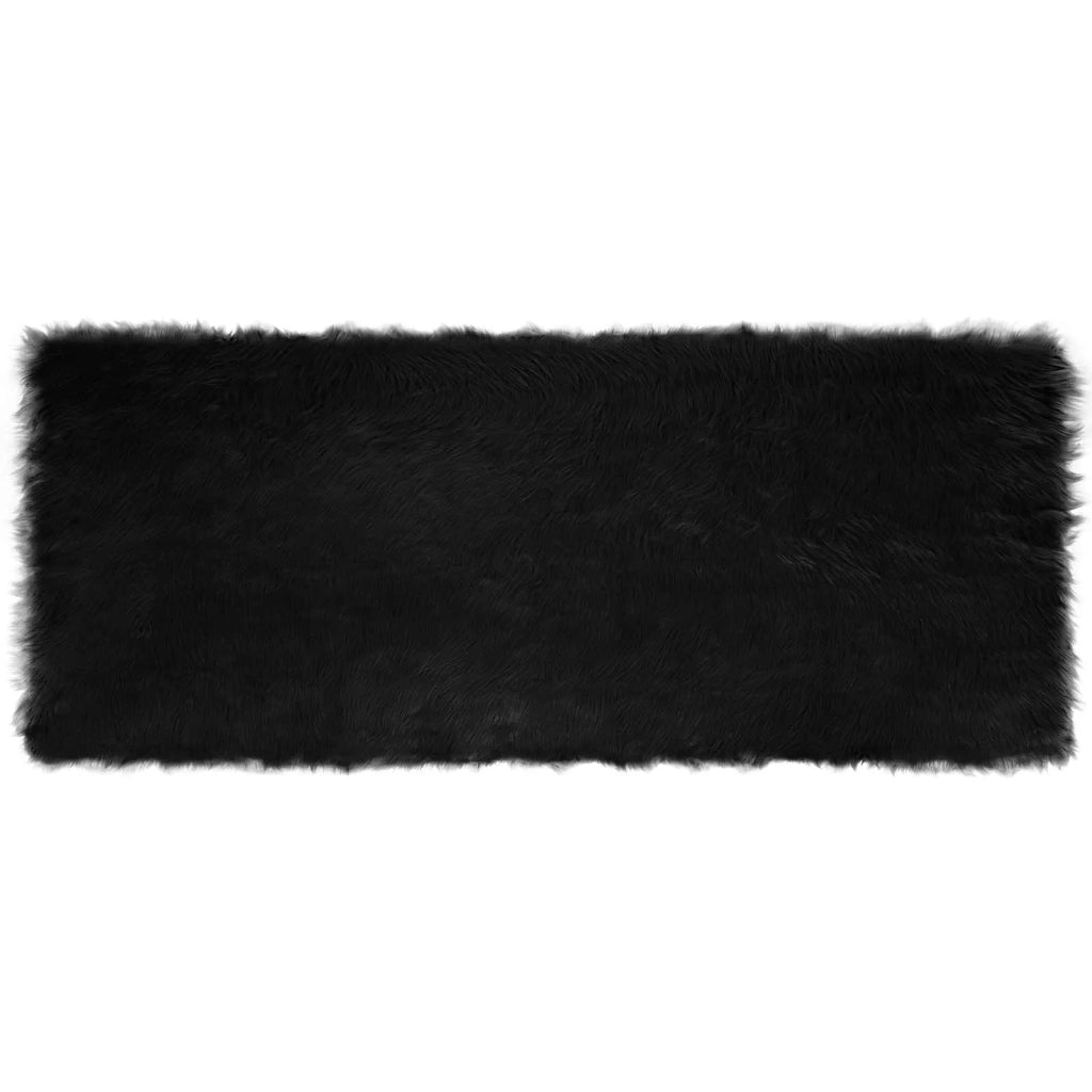 Tappeto in finta TAFALLA Nero 80 x 200 cm Poliestere 42021567