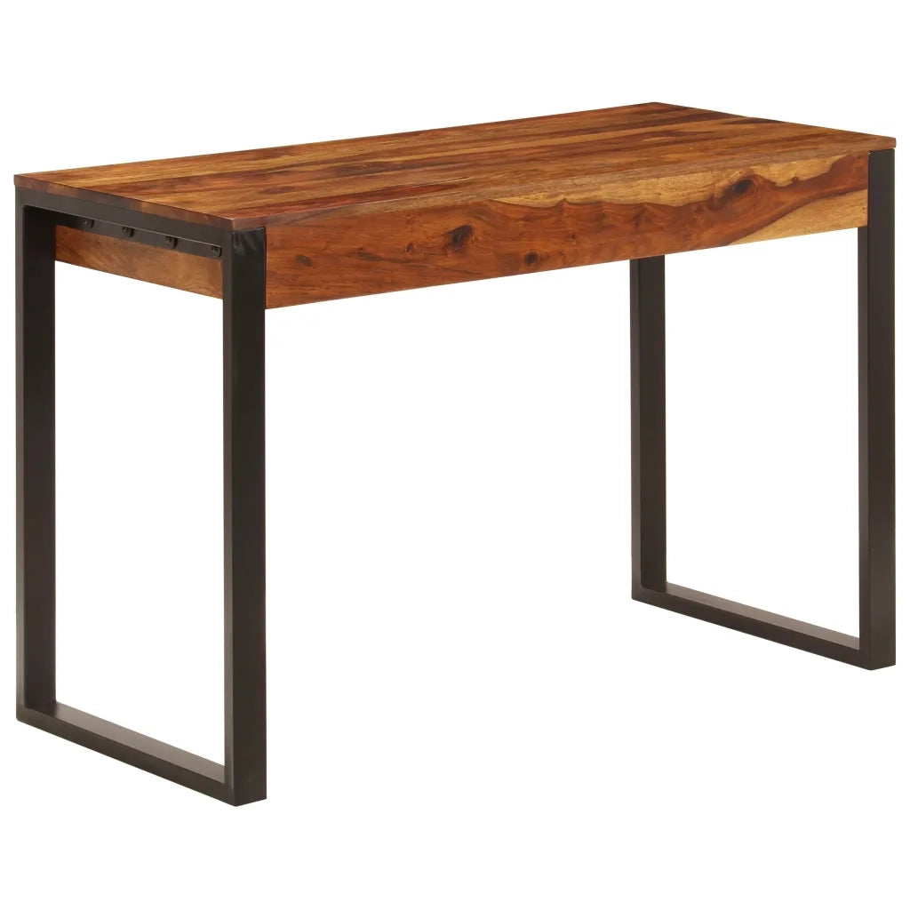 Scrivania 110x55x78 cm Massello di Acacia e Acciaio 247963