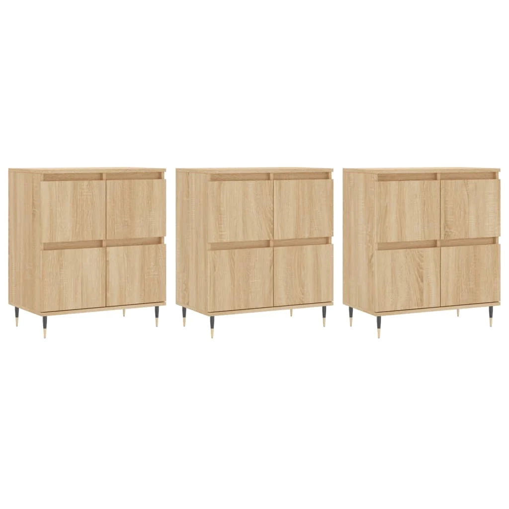 Buffet credenza cassettiera armadio mobile contenitore organizer per cucina soggiorno salotti 3 pezzi legno ingegnerizzato Sonoma marrone 02_0037113